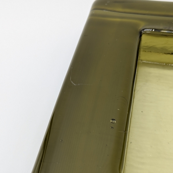 Vintage Blenko green square minimalist glass ashtray - Picture 4 of 8